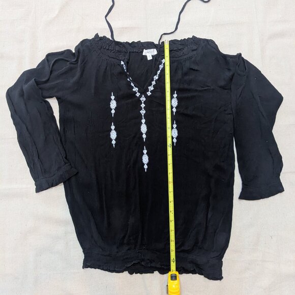 Love Potion Womens Black, Long Sleeve, Open Shoulder Top Size M Rayon - Picture 4 of 5